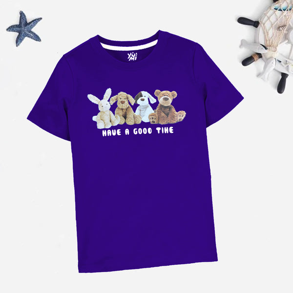 Kids' Royal Blue "Bear Party" T-Shirt: Let the Fun Begin!