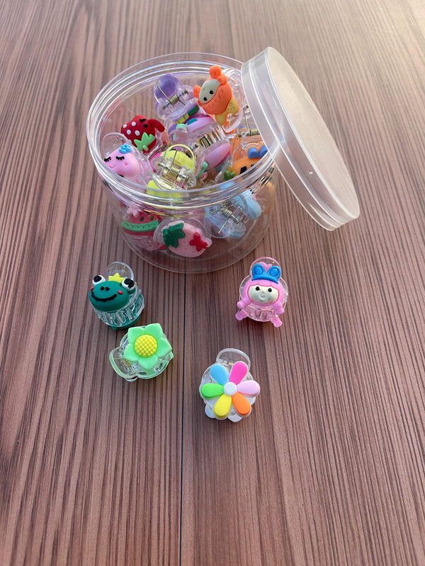Kids Cartoon Hair Claw Clips – Cute & Colorful 7–8 Pair Mix Set