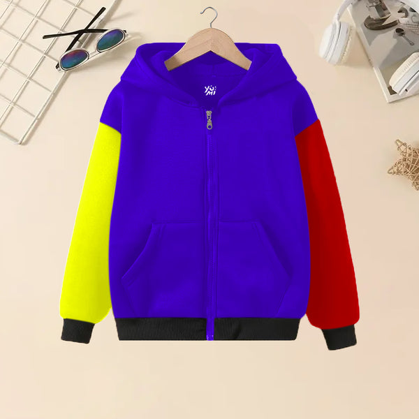 Kids Color Block Zipper Hoodie