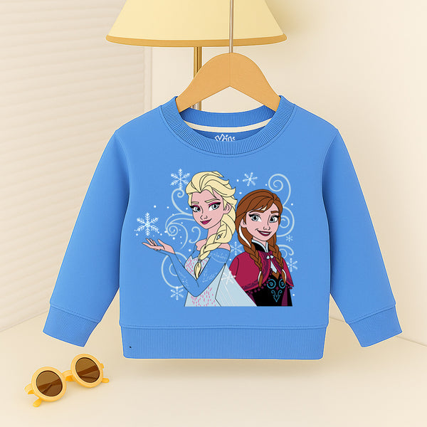 Girls blue Frozen sweatshirt with Elsa and Anna print