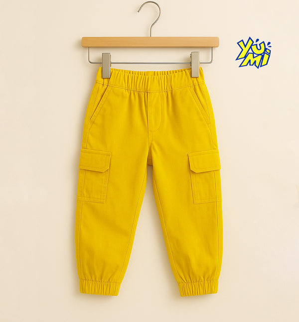 Kids yellow cargo trouser 