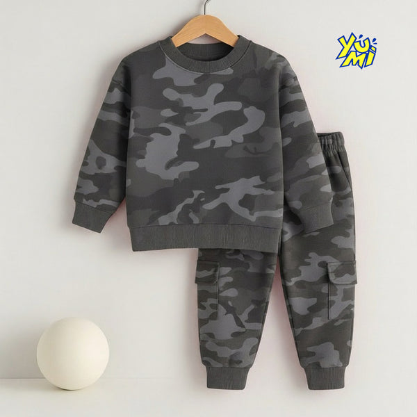Kids Camouflage Sweatshirt & Cargo Trouser Set