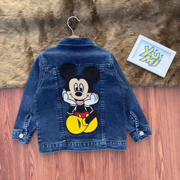 Stylish Blue Mickey Mouse Denim Jacket