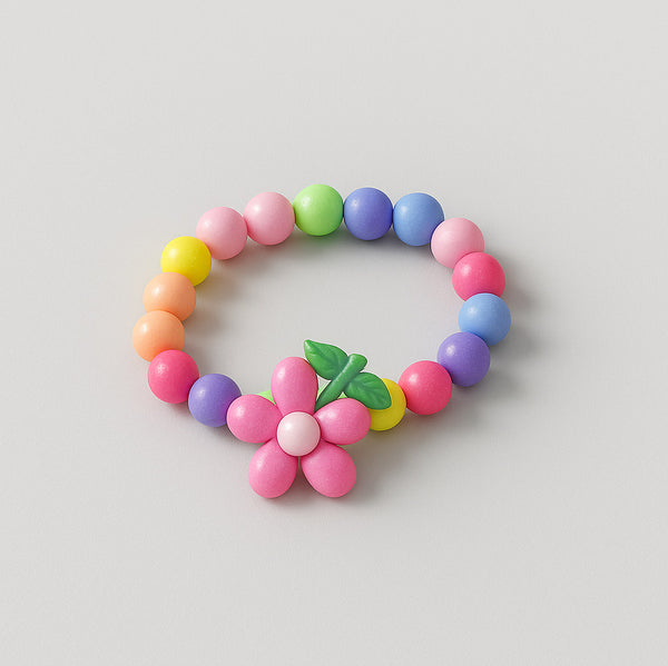 Mix Color Flower Bead Bracelet for Girls – Cute Kids Accessory