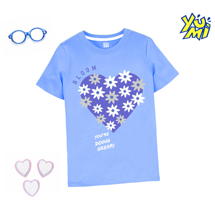 Girls’ Daisy Heart T-Shirt - Bloom & Inspire - YUMI.PK