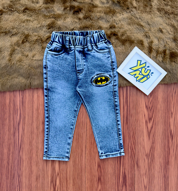 Boys Batman Jeans with Round Elastic - YUMI.PK