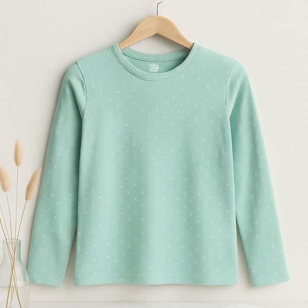 Girls Polka Dot Full Sleeve T-Shirt
