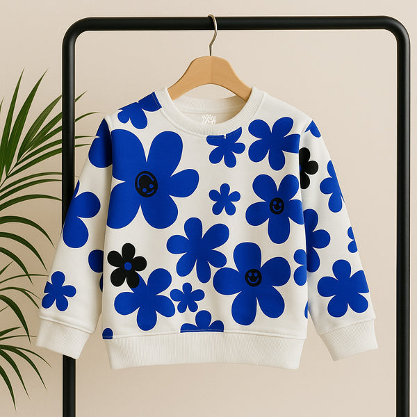 Girls Flower Print Sweatshirt