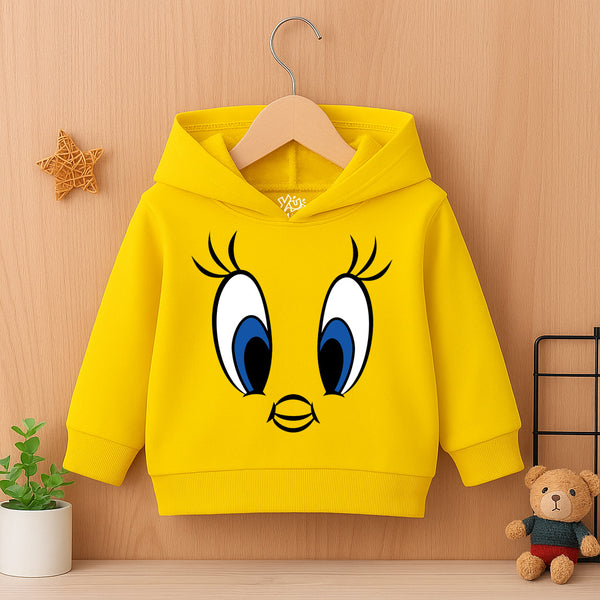 Girls Yellow Cartoon Character Hoodie