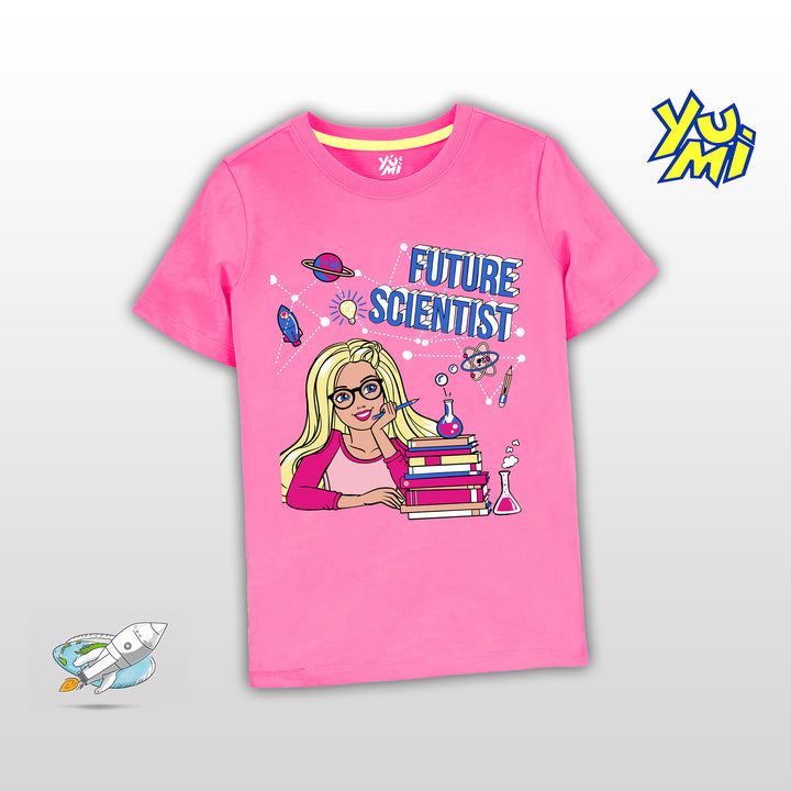 Girls’ Pink Future Scientist T-Shirt - Inspire Young Minds - YUMI.PK