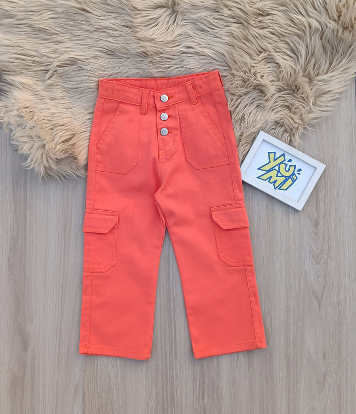 Stylish Wide-Leg Cargo Pants for Girls - YUMI.PK