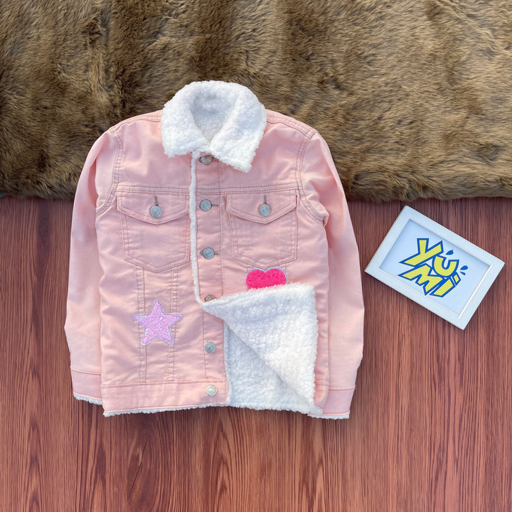 Girls pink Winter jacket with Fur