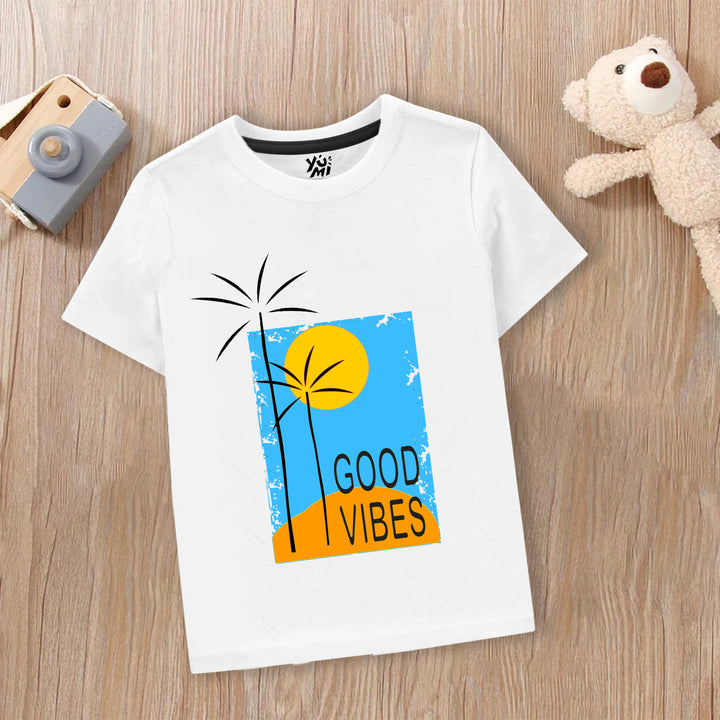 Good Vibes White T-Shirt - YUMI.PK