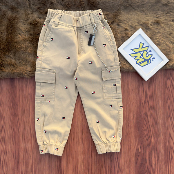 Kids' All-Over Printed Cotton Cargo Pants: Stylish and Comfortable