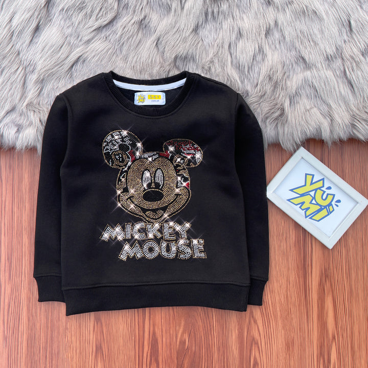Mickey black Rhinestones sweatshirt