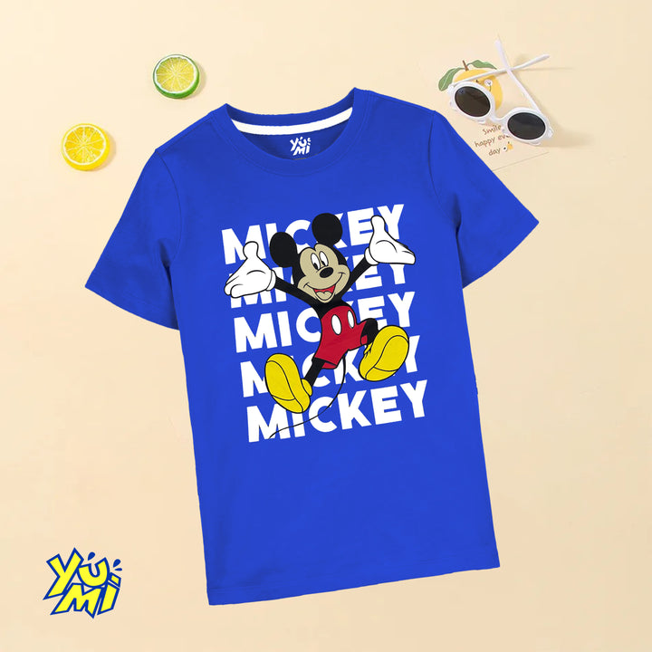 Trendiest Kids' T-Shirt with Mickey Print in Vibrant Blue Color - YUMI.PK