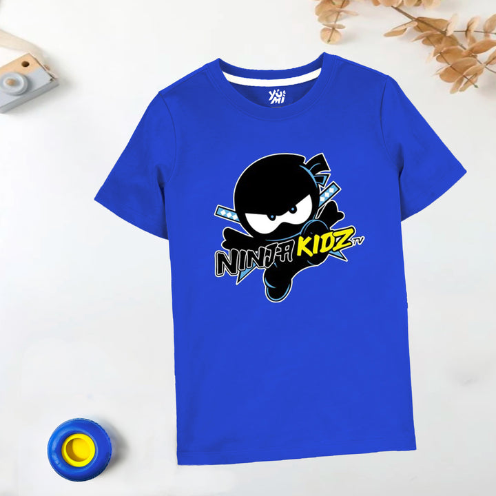 Unleash Your Inner Ninja! Kids Royal Blue Ninja T-Shirt (Soft & Summery) - YUMI.PK