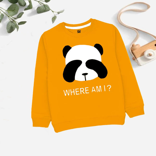  Cozy Panda Kids' Orange Winter Sweatshirt