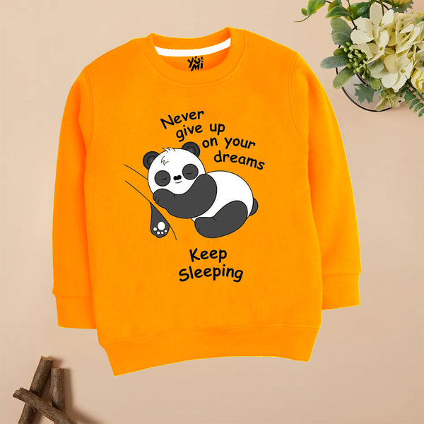 Orange panda sweatshirt for boys and girls