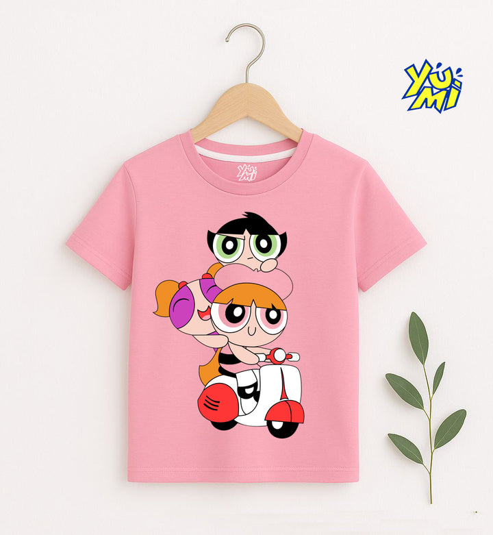 Girls' Pink Powerpuff Girls Scooter T-Shirt 