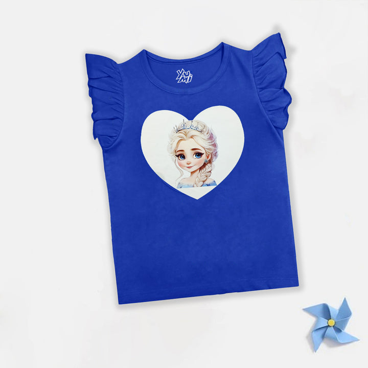 “Adorable Girls’ T-Shirt with Princess Heart Design - YUMI.PK