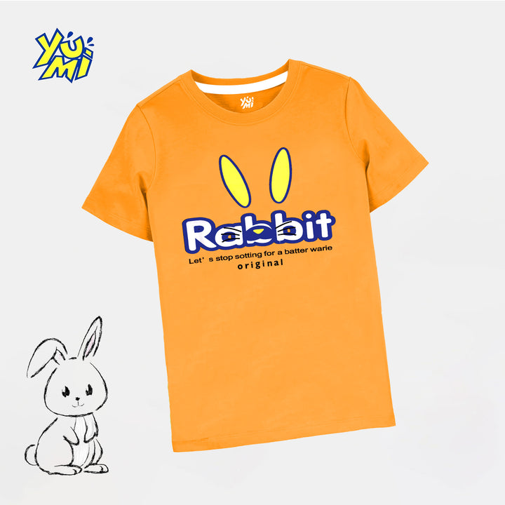 Orange Kids Rabbit T-Shirt - Comfy Cotton. - YUMI.PK