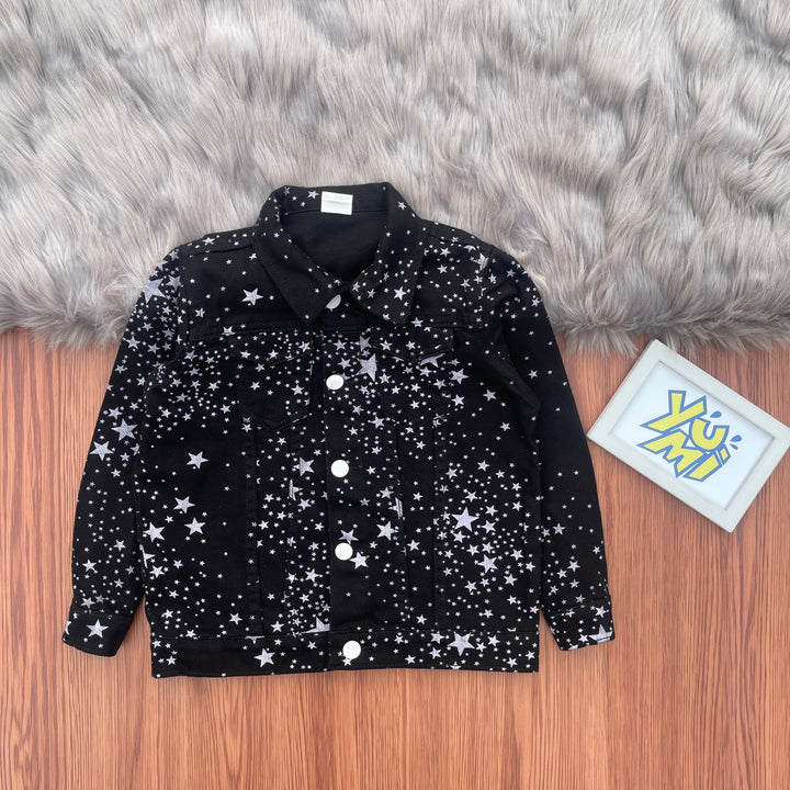 Kids jacket with all over star print