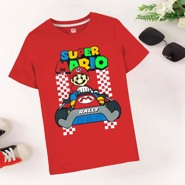 Red Super mario Tshirt for kids