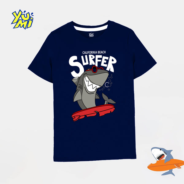 Boys' Surf Shark Navy T-Shirt