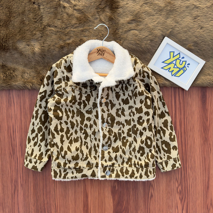 leopard print girls jacket