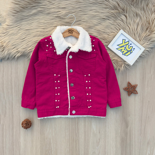 girls pink fur jacket