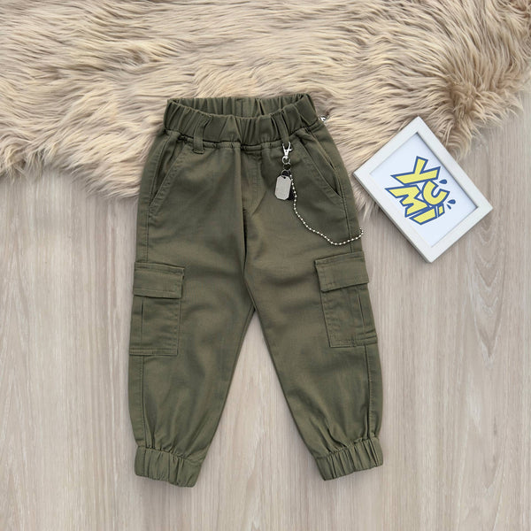 Stylish Cotton Green Trousers for Girls and Boys - YUMI.PK