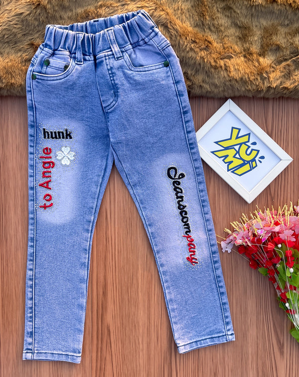 girls hunk embroidery jeans