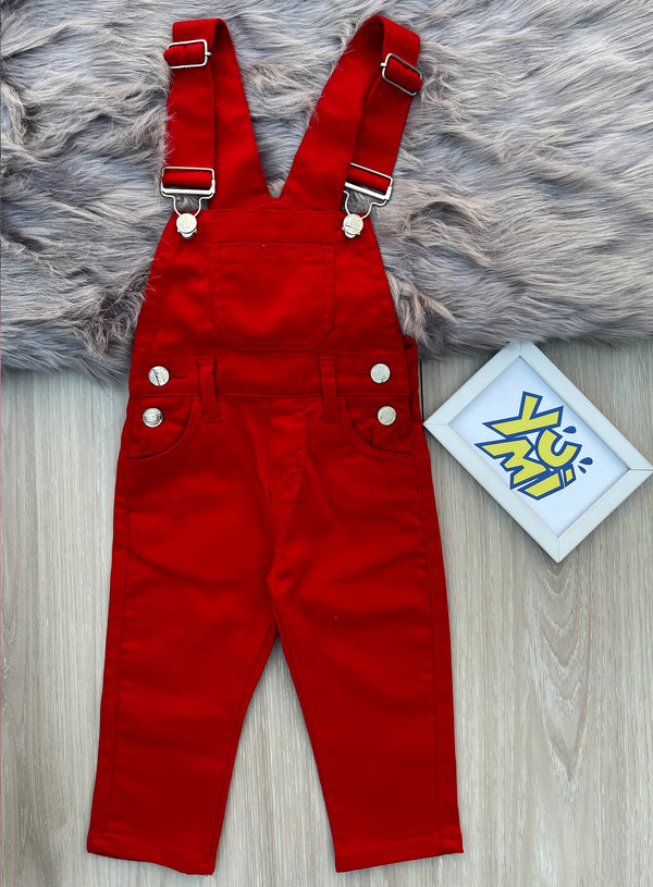 red dungaree for boys and girls