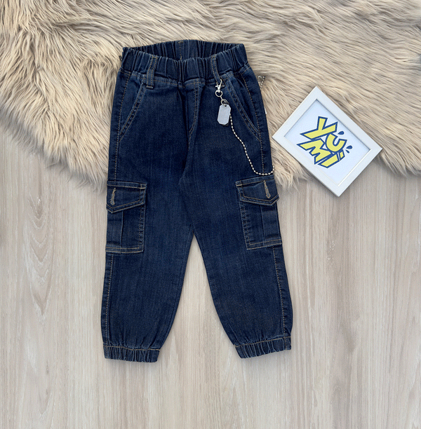 boy blue cargo trouser