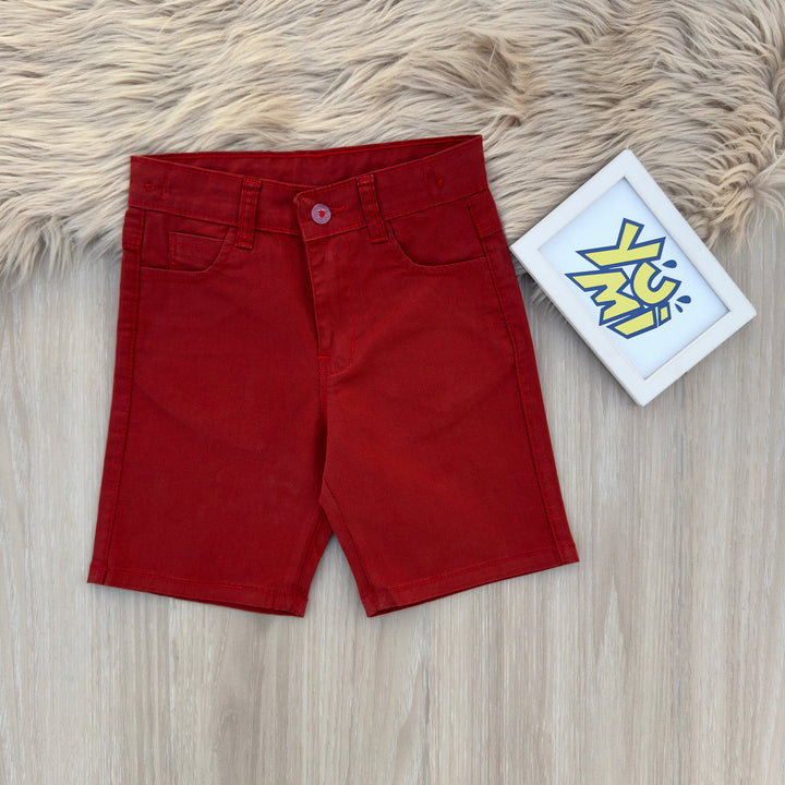 Adorable Kids Maroon Dot Printed Cotton Shorts - YUMI.PK