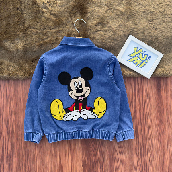 Mid-Season Kids Blue Denim Mickey Mouse Jacket