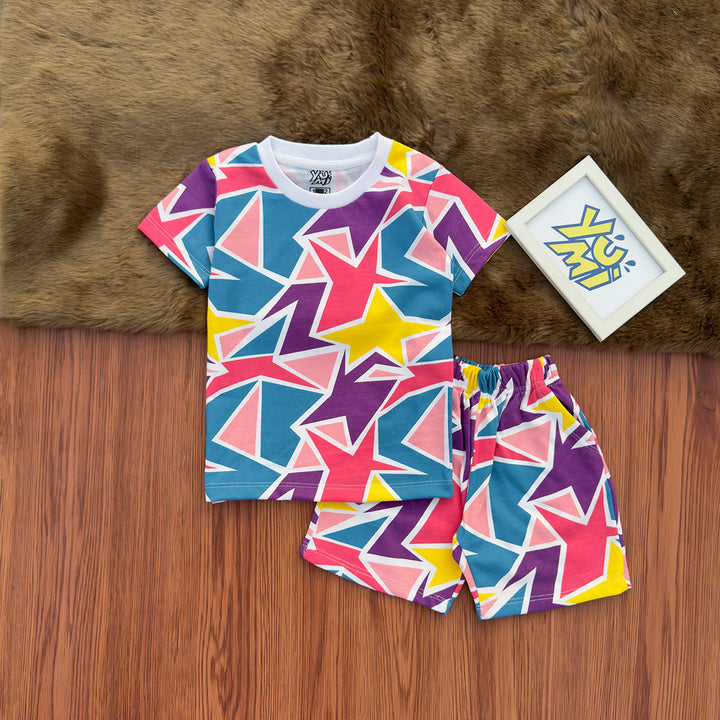 Colorful Kids T-Shirt and Shorts Set | 2-Piece Summer Wear