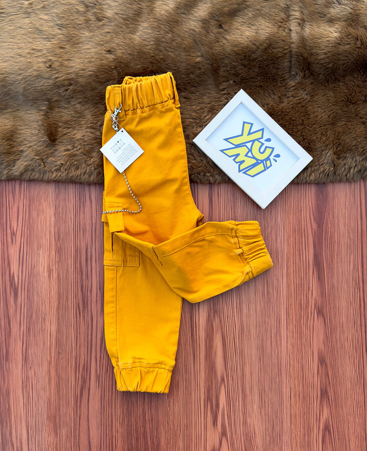 Kids' Mustard Cargo Pants - YUMI.PK