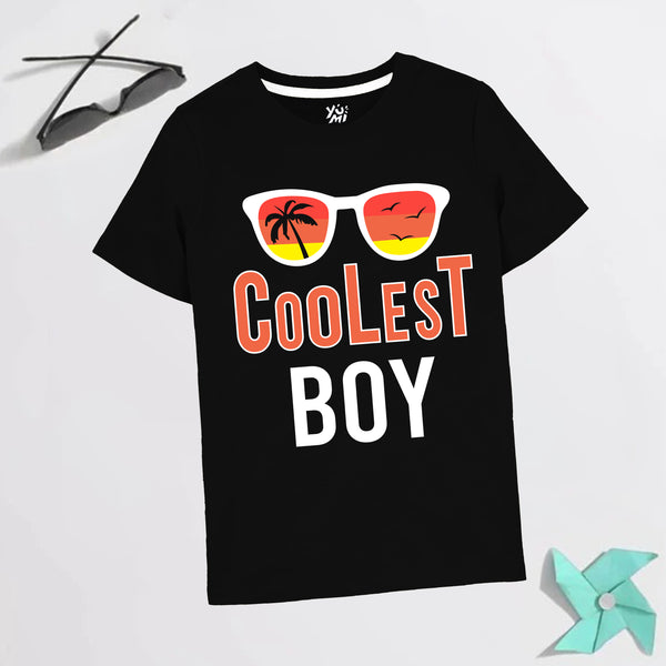 coolest boy black t-shirt 