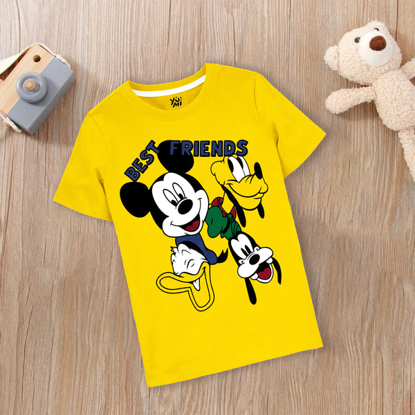 Mickey and Friends Printed kids yellow T-shirt
