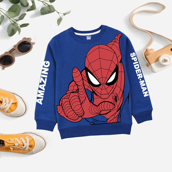  Kids' Blue Spider-Man Fleece Sweatshirt