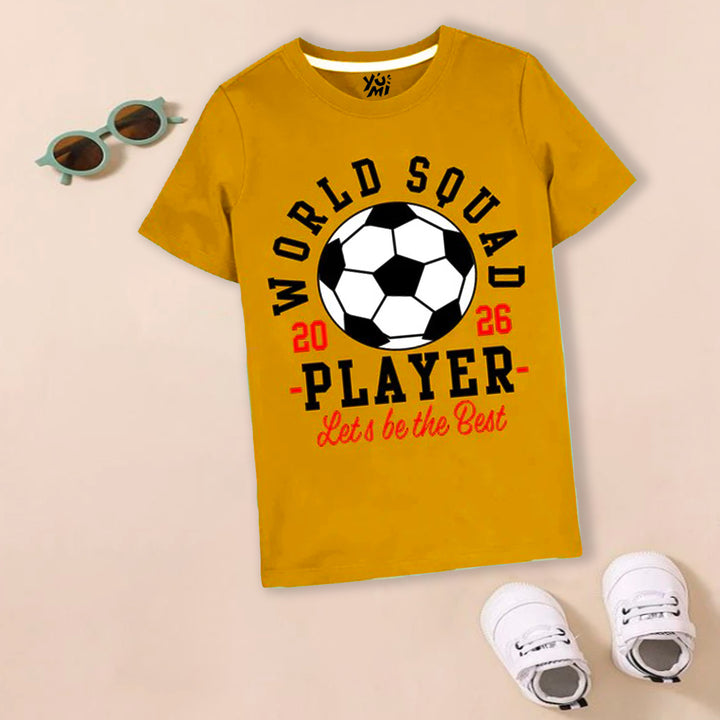 Get Your Little Football Fan Game Ready with our World Squad Football T-Shirt - YUMI.PK