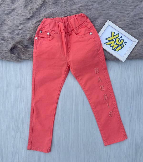 girls shocking pink cotton pant